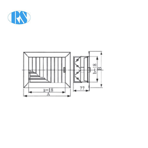 Type TFK Adjustable Louver Air Outlet (Type TF is Non-adjustable Louver Air Outlet)